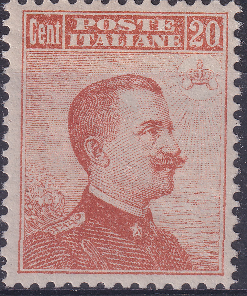 Francobolli Regno 1916 Tipo Del N 80 Senza Filigrana 20 C