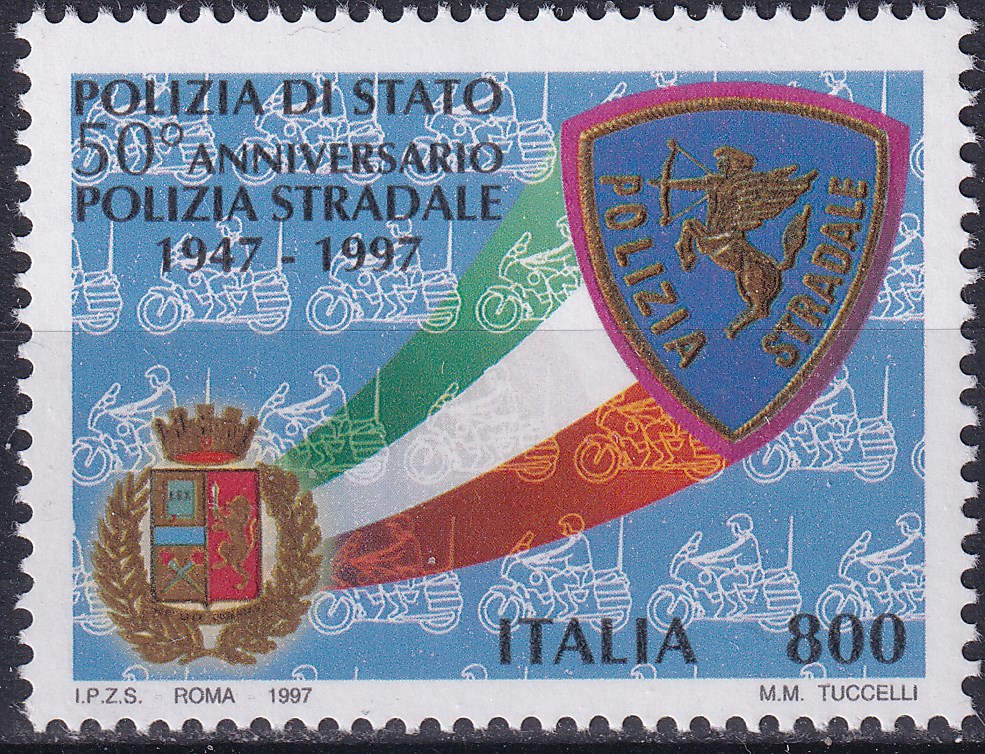 Francobolli Italia 1997 - 50° anniversario della Polizia Stradale