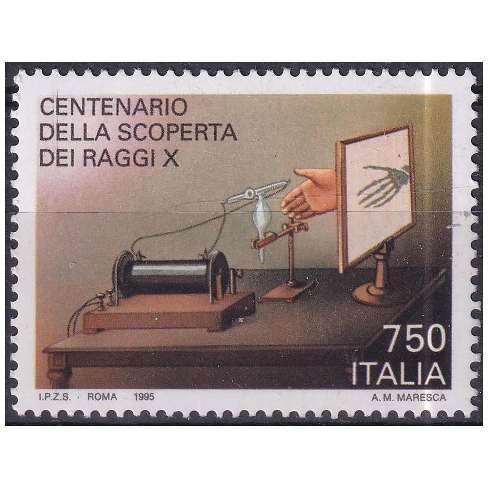 Francobolli Italia 1995 Centenario Della Scoperta Dei Raggi X